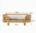 Natural Rattan Square Dog Bed Minimalist Handmade Pet Bed