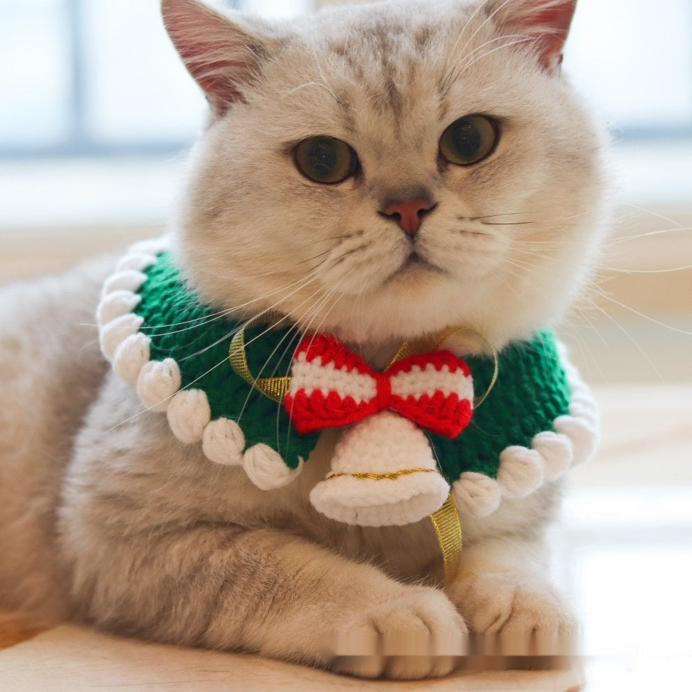 Christmas Scarf Knitted Pet Scarf Clothes