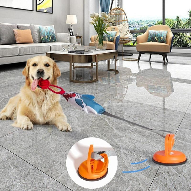 PROKEl Shark Shaped Pet Toy, Interactive TwineToy Ball Dog Toy With Suction Cup, Pet Chew ToyFor Dogs & Cats Funny Dogtoys Squeaky Toys Dogtraining Rope Toy