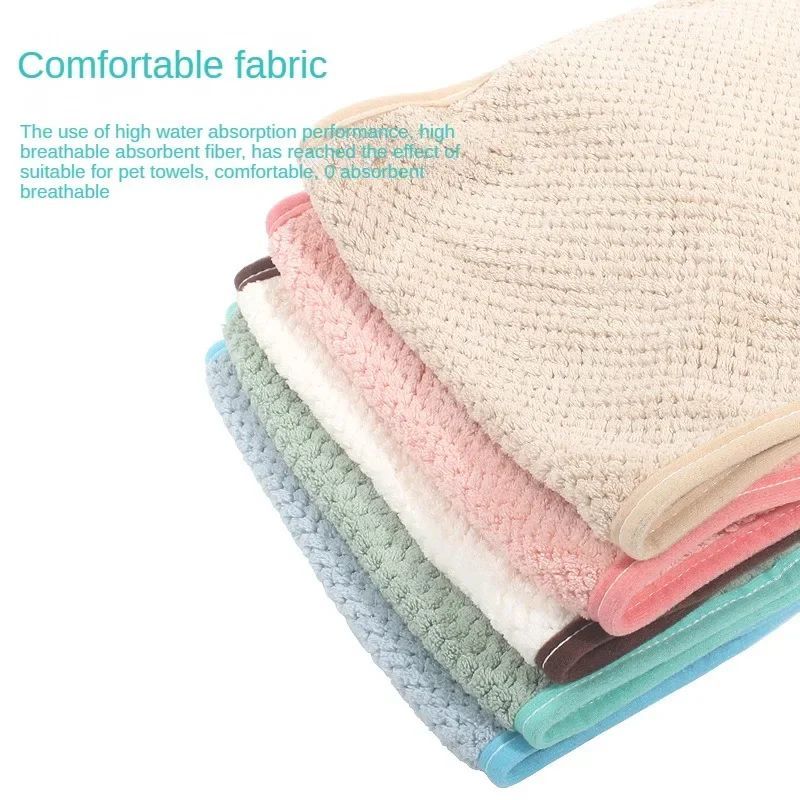 Pet Super Absorbent Towel Cat And Dog Quick Drying Towel Pocket Style Scrub Gloves Bath Towel
