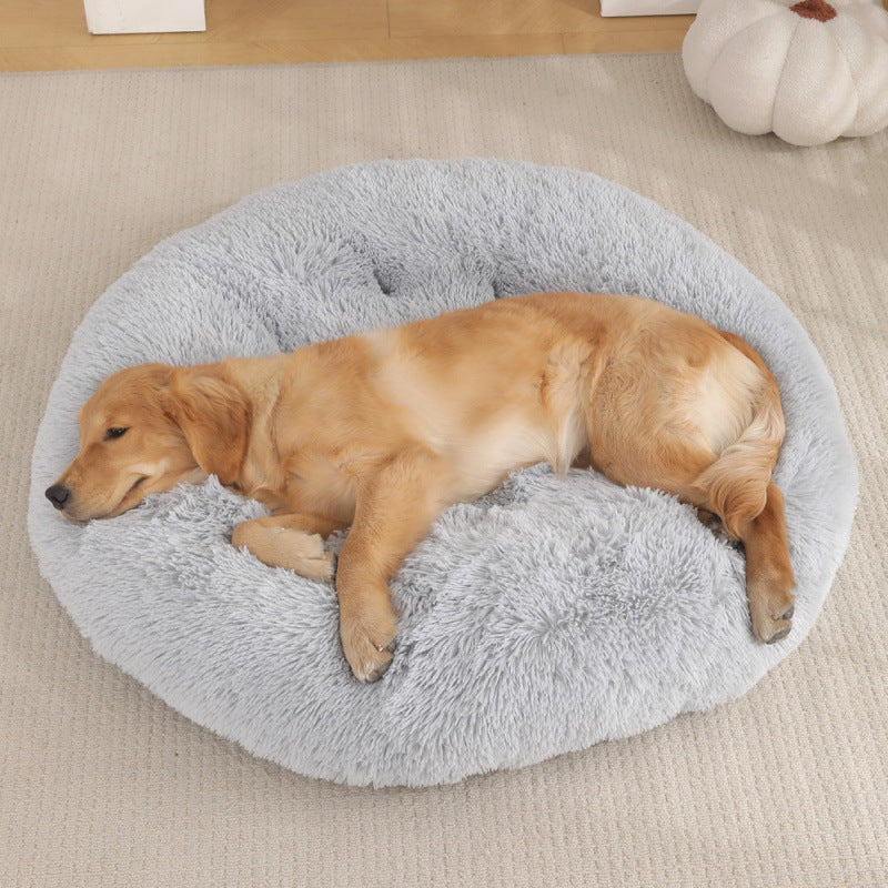 Round Pet Mat Dog Bed Plush Warm Sleep Dog Bed Cathouse Doghouse