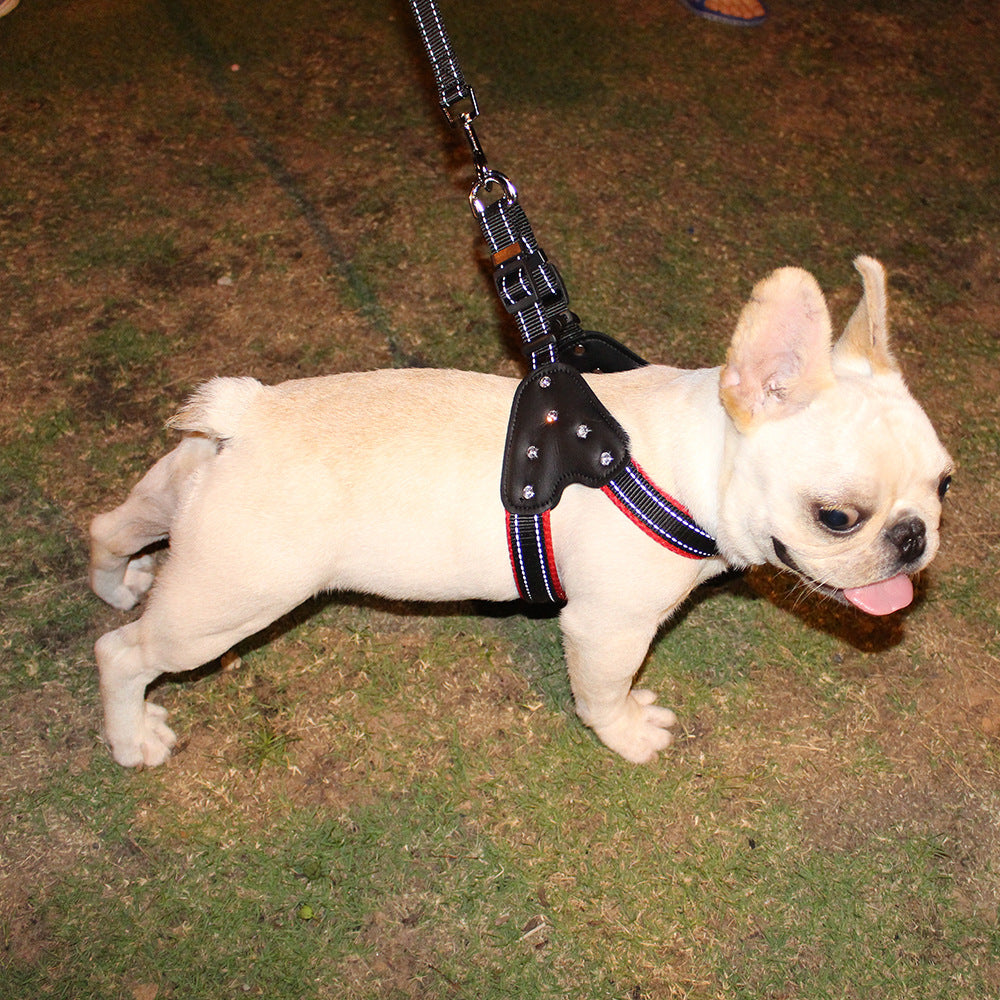 Rhinestone Pet Reflective Gallus Traction Sleeve