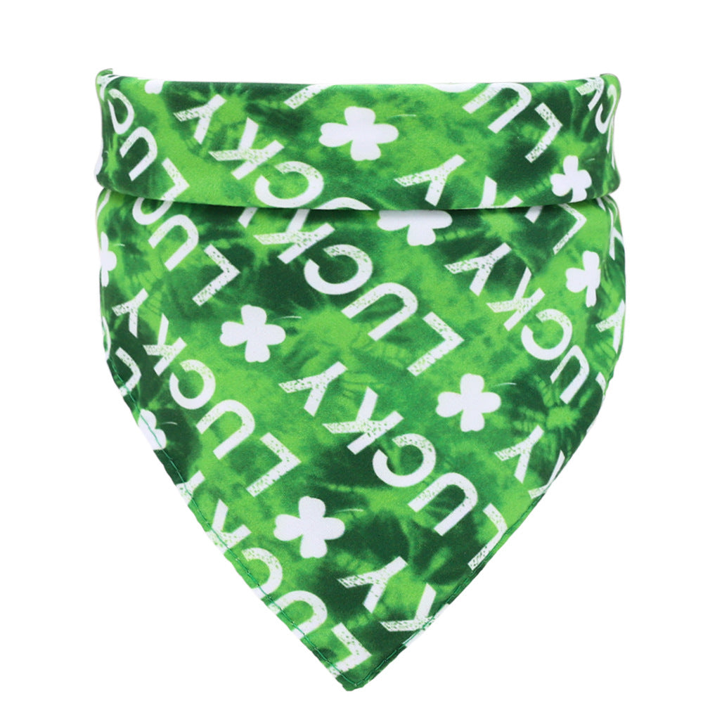 Pure cotton green pet scarf