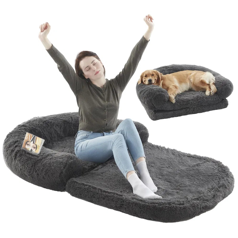 Human Dog Bed 71 X 43 X12 Dog Beds For Large Dogs Foldable Plush Washable Dog Bed For People Doze Off, Orthopedic Dog Beds For Humans Size Fits You And Pets